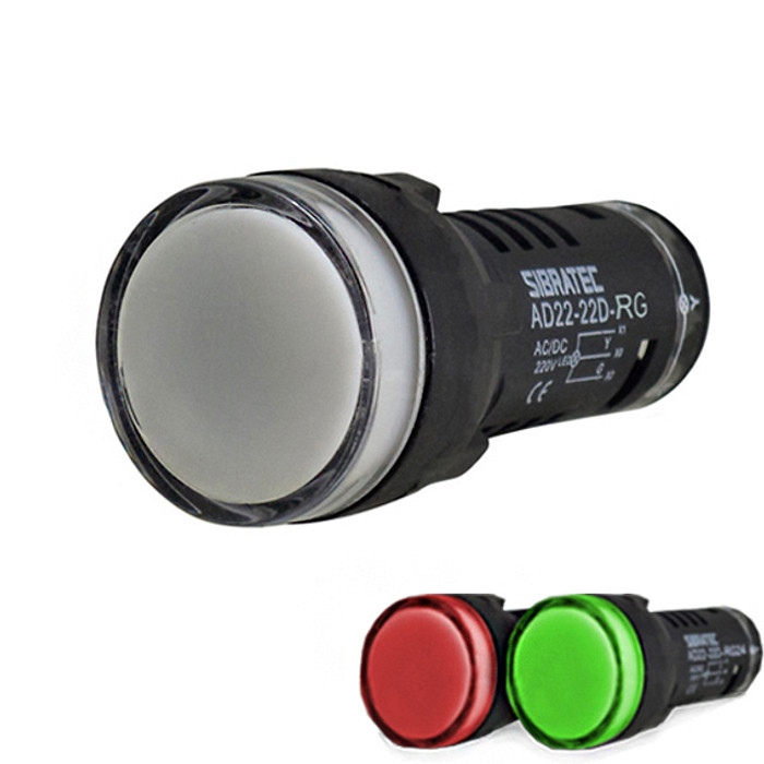 Sinaleiro Led Bicolor 24V Verde E Vermelho 22mm - AD22-22D