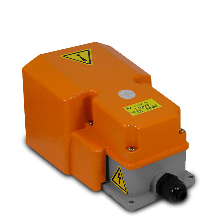 Pedaleira Metálica com Capa Proteção Lateral e Superior com 1 Contato Reversível - SFMS1