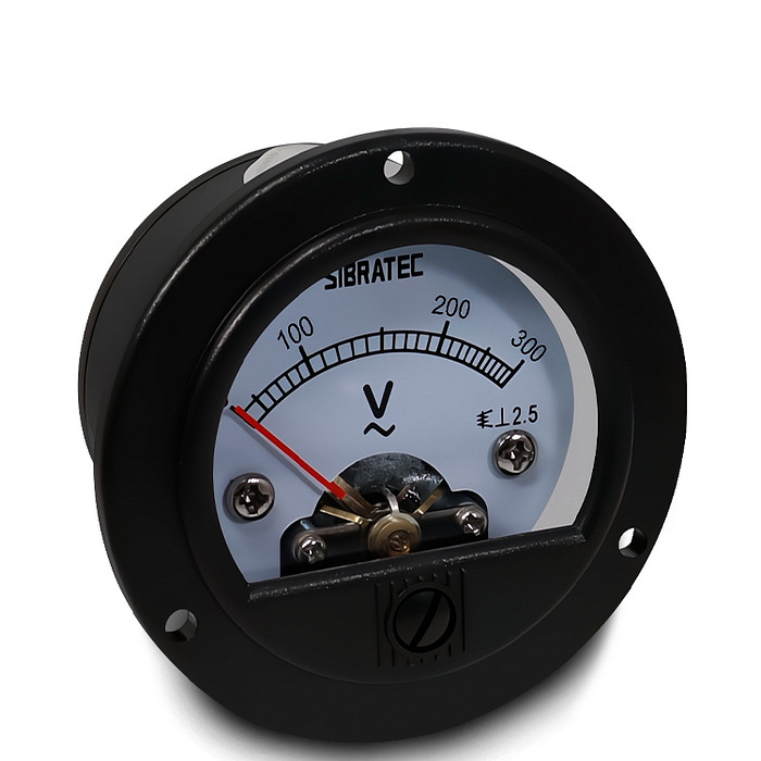 Voltímetro Analógico Redondo Medição 0-300V Padrão Ø52mm - SF-52