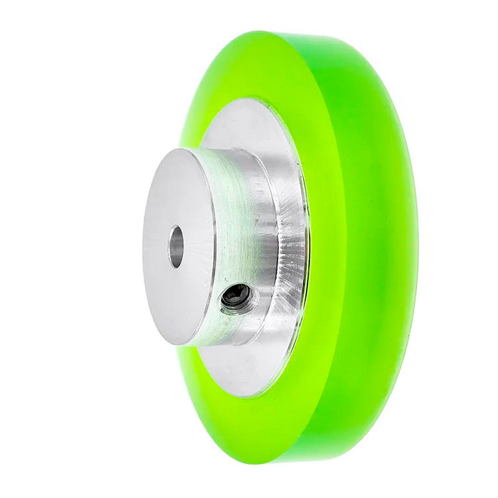 Roda Roldana de Silicone 200mm para Encoder Eixo 6mm
