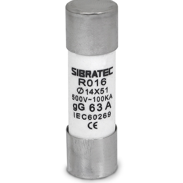 Kit 10 Fusível Tipo Cartucho Retardado gG de 63A | 14x51mm RO16 | 100kA 500V