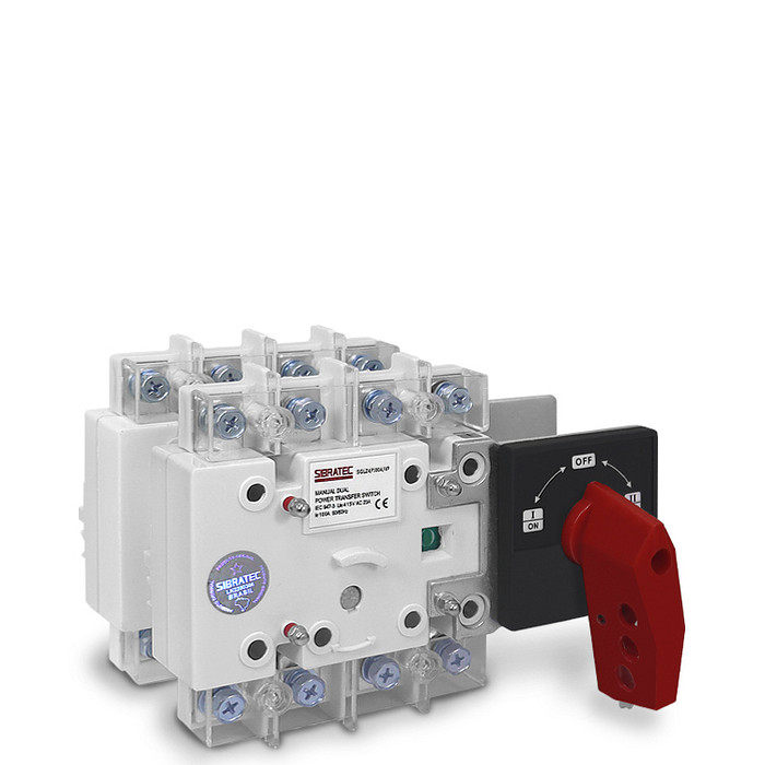 Chave de Transferência Manual 100A | 4 Polos | 3 Posições | Rede Gerador - SGLZ