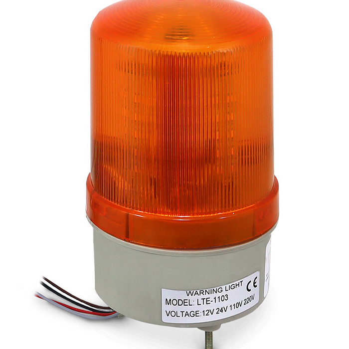 Sinalizador Giratório Amarelo com Buzzer 12V-220V (AC/DC) Giroflex - LTE1101