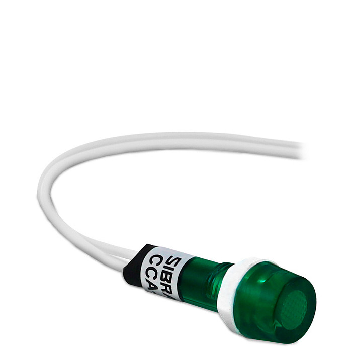 Sinaleiro LED Verde 110V-220V Padrão 9mm - Tipo "Olho de Boi"