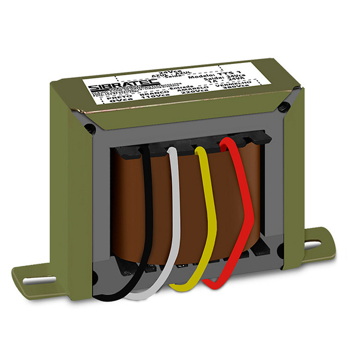 Transformador de Tensão110V 220V 380V para 24V 1A 24VA para Comando - NR12