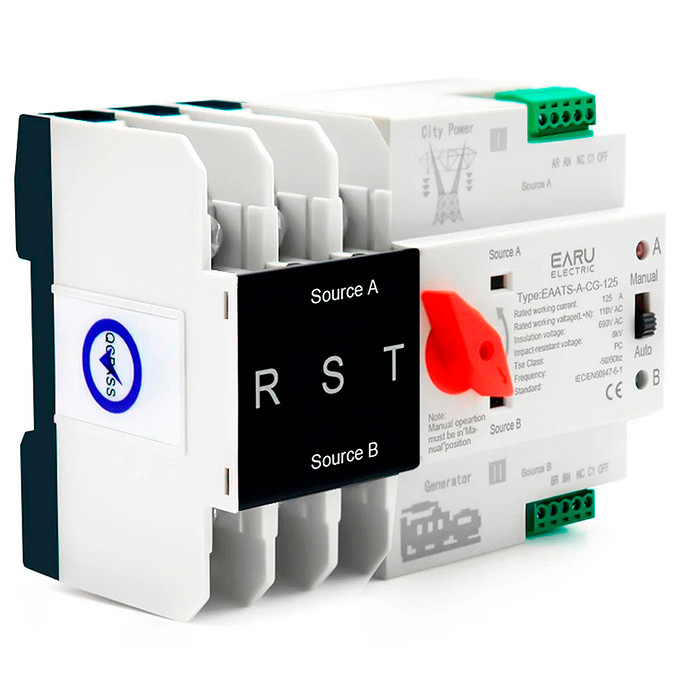 Chave Transferência Automática 125A 3 Polos 110V Rede Gerador Tripolar