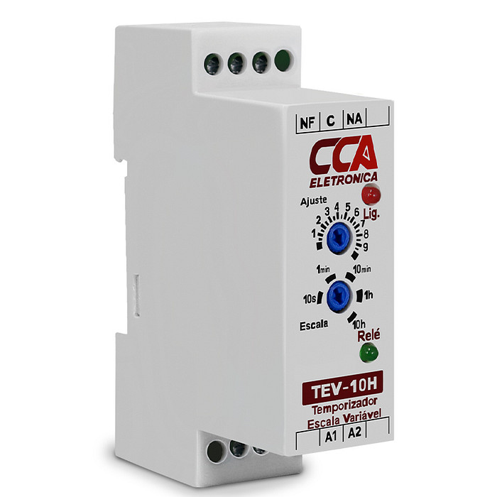 Temporizador Retardo na Energização 12V Multiescala Ajustável 0,3s até 10h (ON-DELAY) - TEV-10H