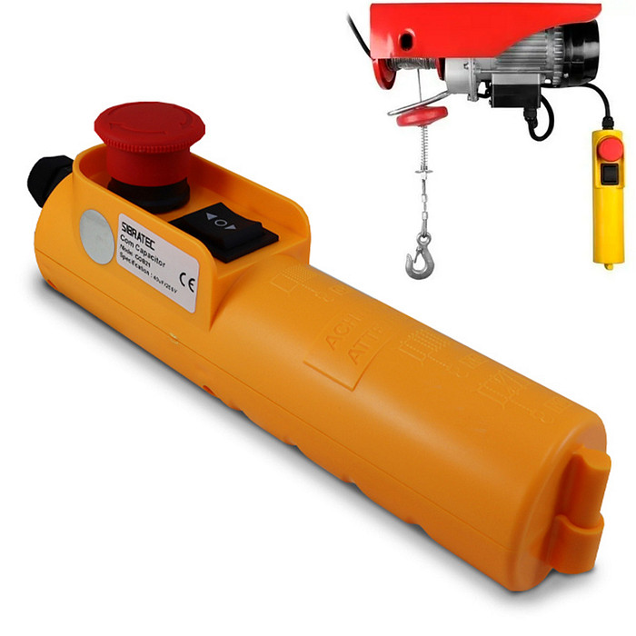 Botoeira Comando para Talha Chave 3 Posições + Emergência + Capacitor