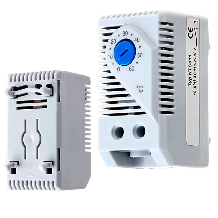 Termostato Painel Quadro Elétrico Para resfriamento Trilho Din Kts011 1na Ajuste: 0°C ~ 60°C