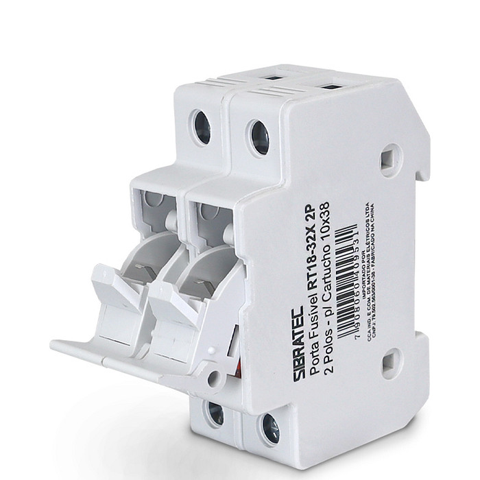 Porta Fusível Cartucho 2 Polos até 32A RO15 10x38mm 690V com LED Indicador - RT18-32