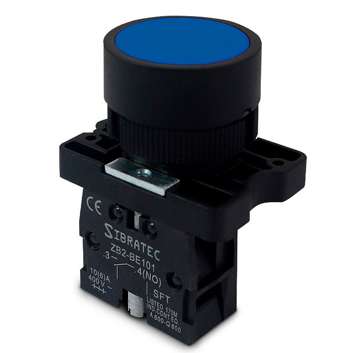 Botão de Impulso Azul 1NA Plástico 22mm - XB2-EA61