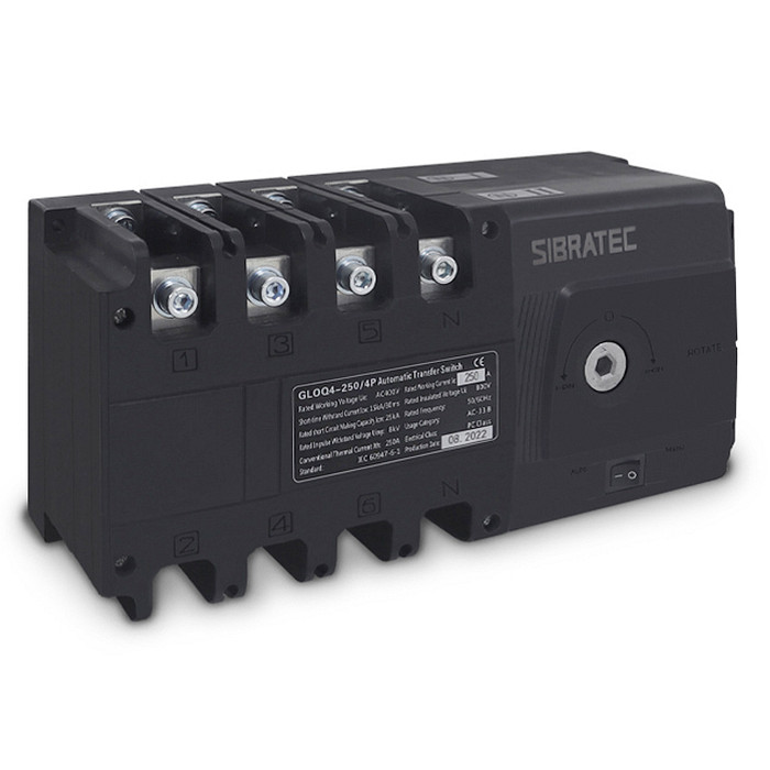 Chave de Transferência Automática 250A 4 Polos Rede Gerador  sem Carga - GLOQ4-250/4P