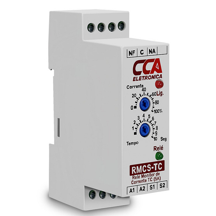 Relé Monitor de Corrente 220V com Entrada para TC /5A Ajustável - RMCS