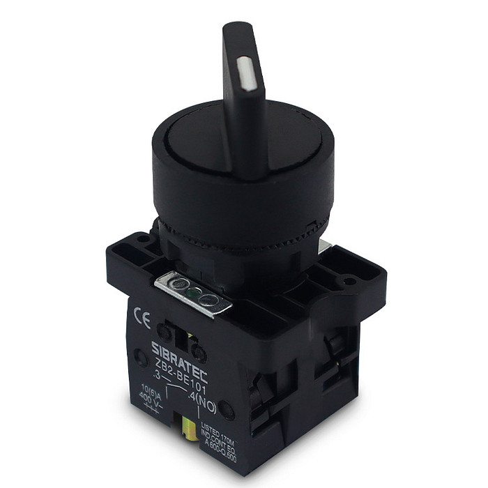 Chave Seletora com 3 Posições 2NA Plástica 22mm Manopla Curta - ED33