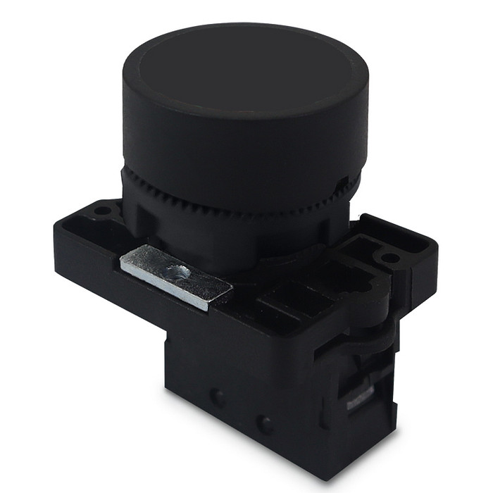 Botão de Impulso Preto 1NA Plástico 22mm - XB2-EA21
