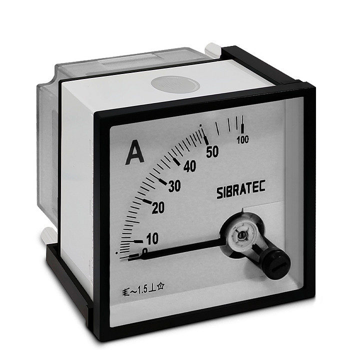 Amperímetro Analógico Medição Direta até 50A (Máx. 100A) Padrão 72x72mm