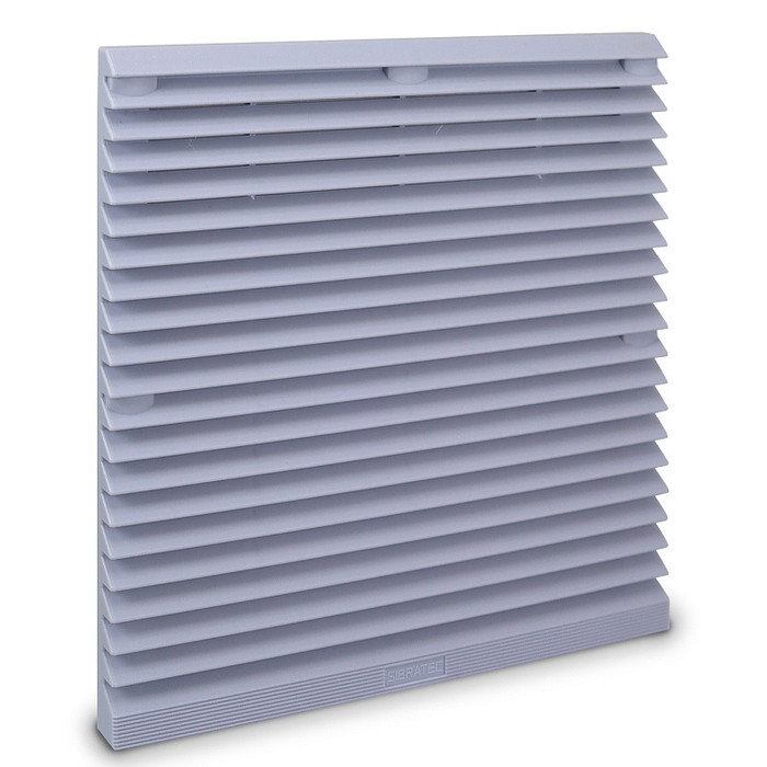 Veneziana com Filtro para Ventilador 180x180mm e 200x200mm cor Cinza