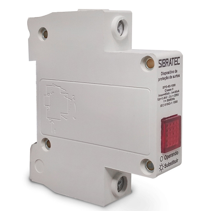 DPS Dispositivo Protetor de Surto Monopolar  30/60kA 275V Bivolt Classe 2 - SPD-60-275