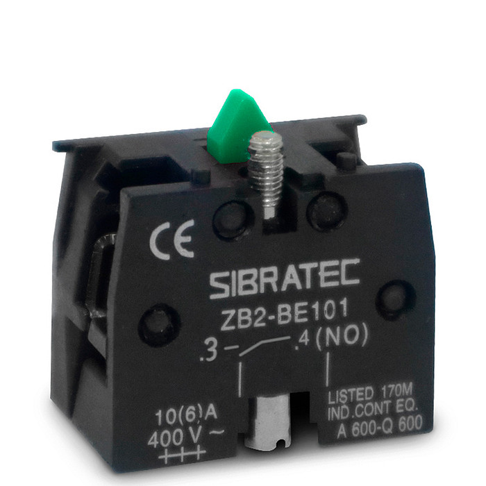 Bloco de Contato com 1NA Verde para Botões e Seletoras - ZB2-BE101