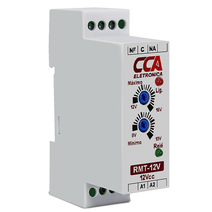 Relé Protetor Monitor Tensão 12Vdc Ajuste Mínimo 9V~13V Máximo 12V~16V - RMT