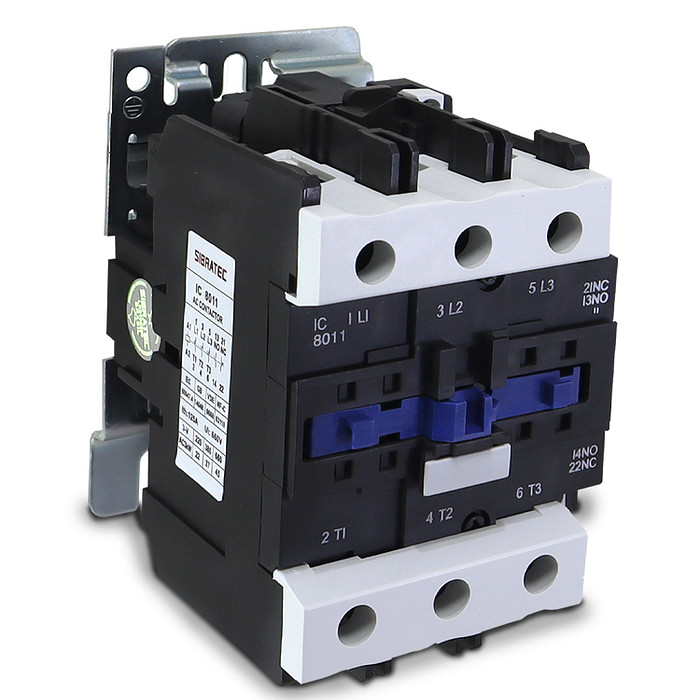 Contator Tripolar 80A 8011 Bobina 220V com 2 Contato aux. 1NA+1NF