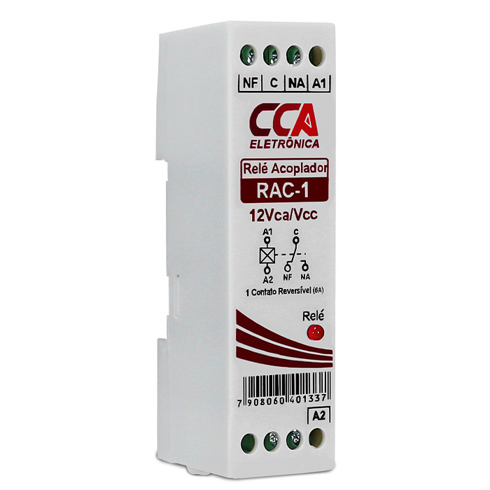 Relé Acoplador Interface 12V com 1 Contato Reversível