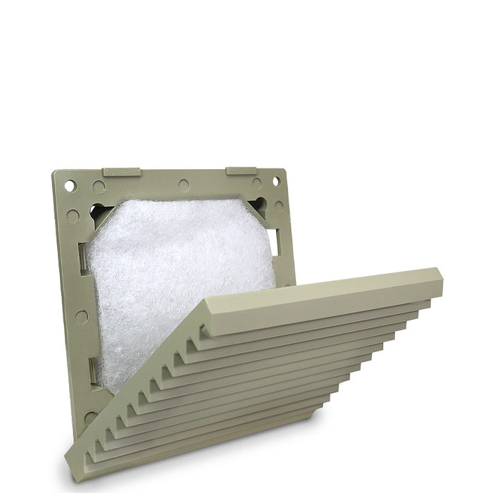 Veneziana com Filtro para Ventilador 80x80mm cor Bege