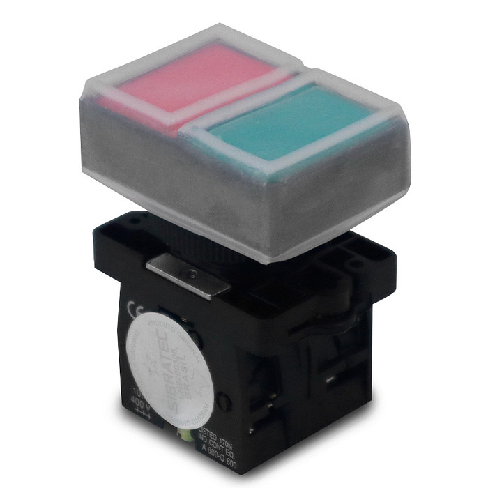 Capa de proteção Botão Duplo XB2-EL8325 Retangular sem Iluminação sem Ressalto