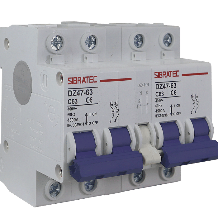 Chave de Transferência Rede Gerador Manual 63A 2 Polos para Trilho DIN com Disjuntor Intertravado - DZ-47