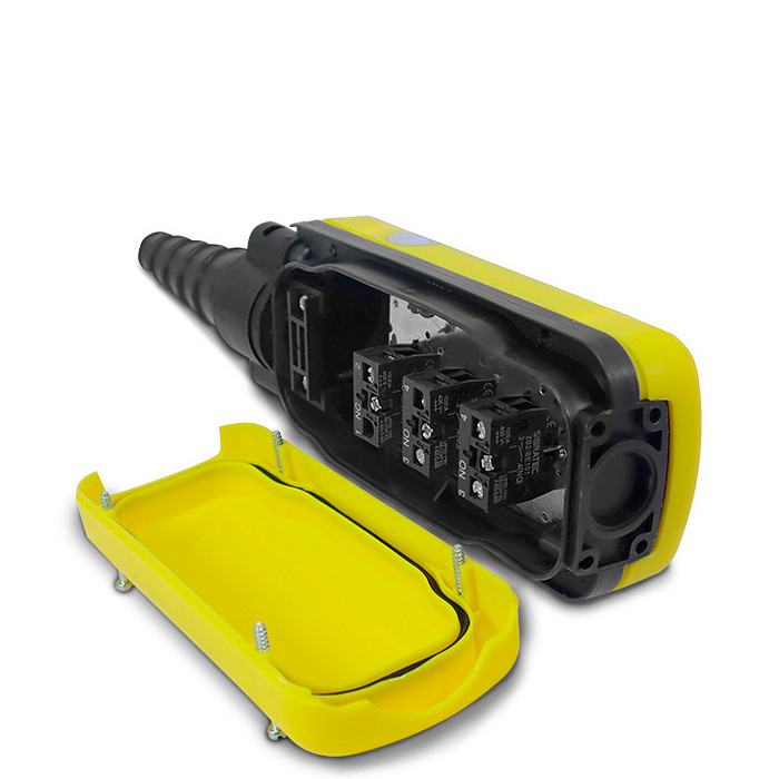 Botoeira Industrial Pendente com 2 Botões + Botão Emergência - XAC-A2713