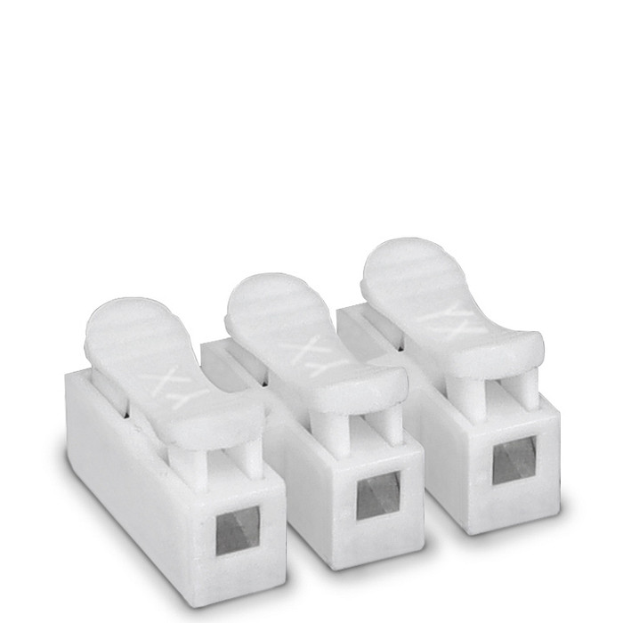 Kit 100 Conector Rápido Emenda 3 Vias Inline Cabo até 2,5mm² Corrente Máx. 10a - CH-3