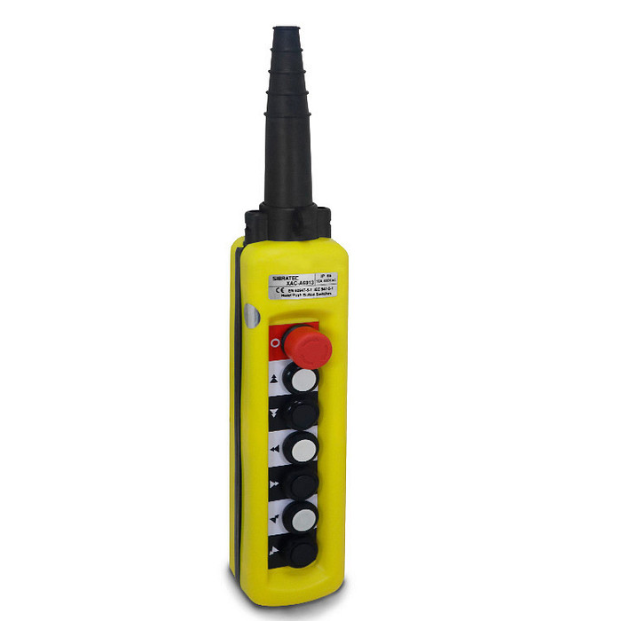 Botoeira Industrial Pendente com 6 Botões com 2 Estágios + Botão Emergência - XAC-A6913