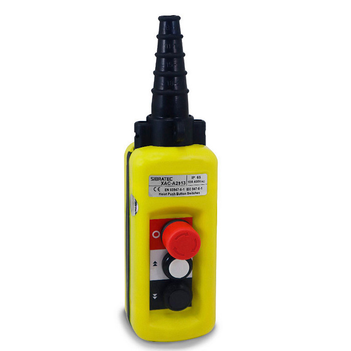 Botoeira Industrial Pendente com 2 Botões com 2 Estágios + Botão Emergência - XAC-A2913