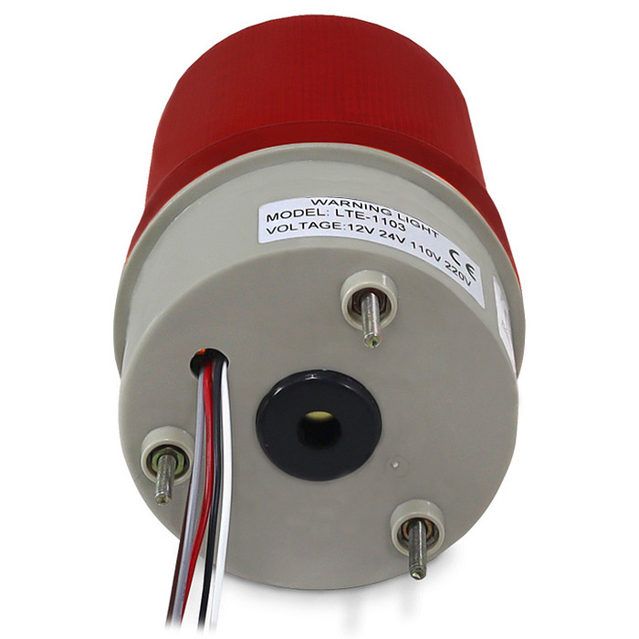 Sinalizador Giratório Vermelho com Buzzer 12V-220V (AC/DC) Giroflex - LTE1101