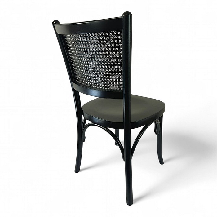 Cadeira Luxemburgo Madeira Nobre Laqueado Preto Com Telinha