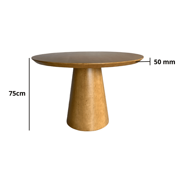Mesa Cone Laminada Tauari Acabamento em Verniz Mel