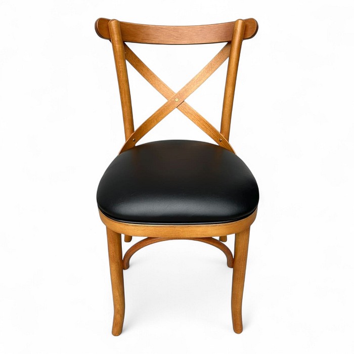 Cadeira Espanha no  Mel com Assento em Curissimo Preto