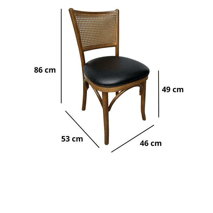 Cadeira Luxemburgo Cor Castanho Assento Estofado Courissimo Preto