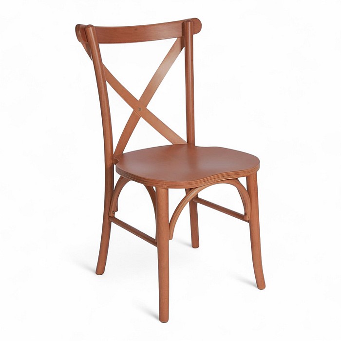 Cadeira Espanha Empilhável Resistente e Durável no Castanho