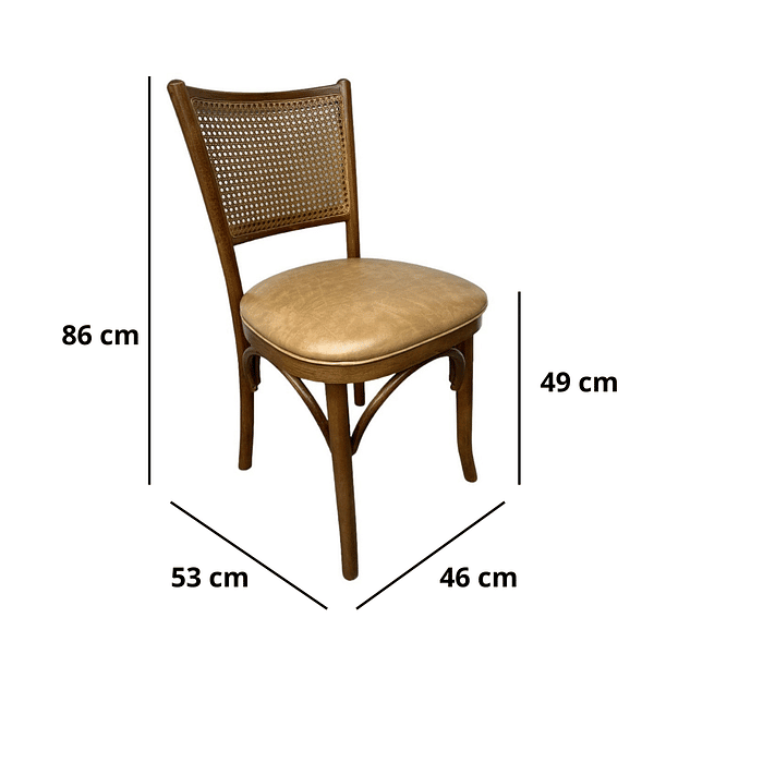 Cadeira Luxemburgo Cor Castanho Assento Estofado Itapema Bege