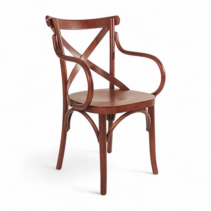 Cadeira Espanha Com Braço Ergonômica Castanho