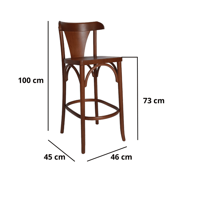Banqueta Itália Madeira Maciça Ergonômica Castanho