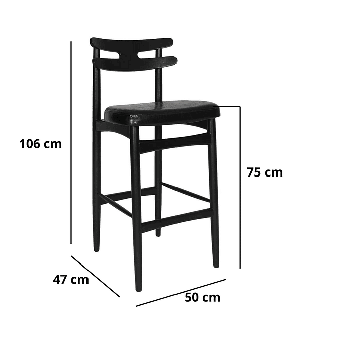 Banqueta Hw Preta Assento Courissimo Preto