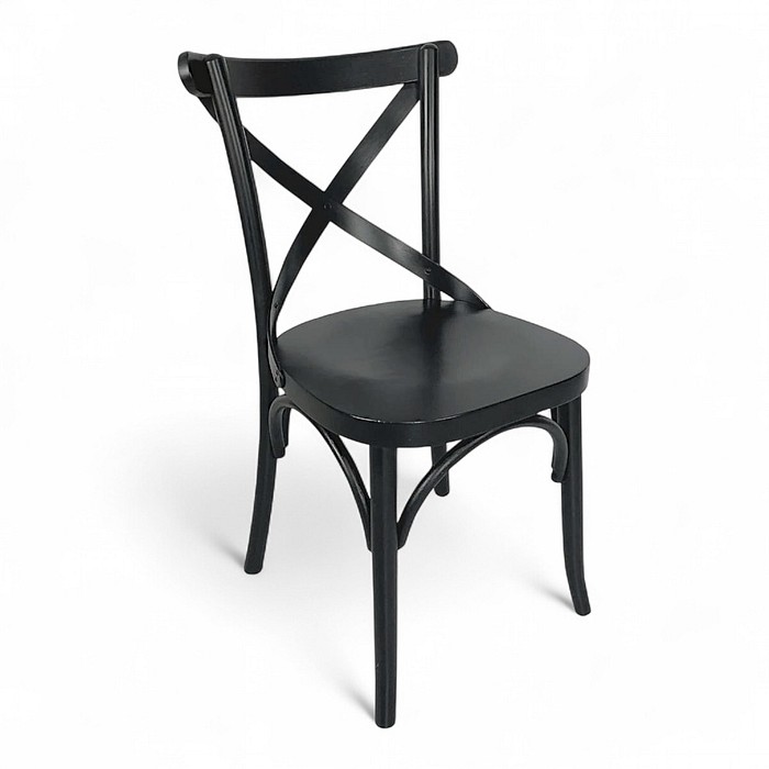 Cadeira Espanha Cor Preta Assento Madeira