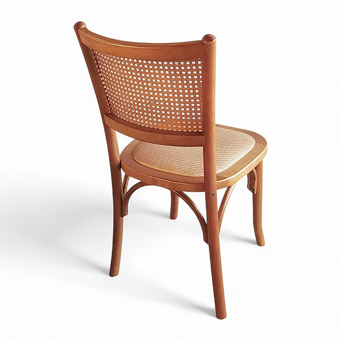 Cadeira Luxemburgo Assento Rattan cor Mel