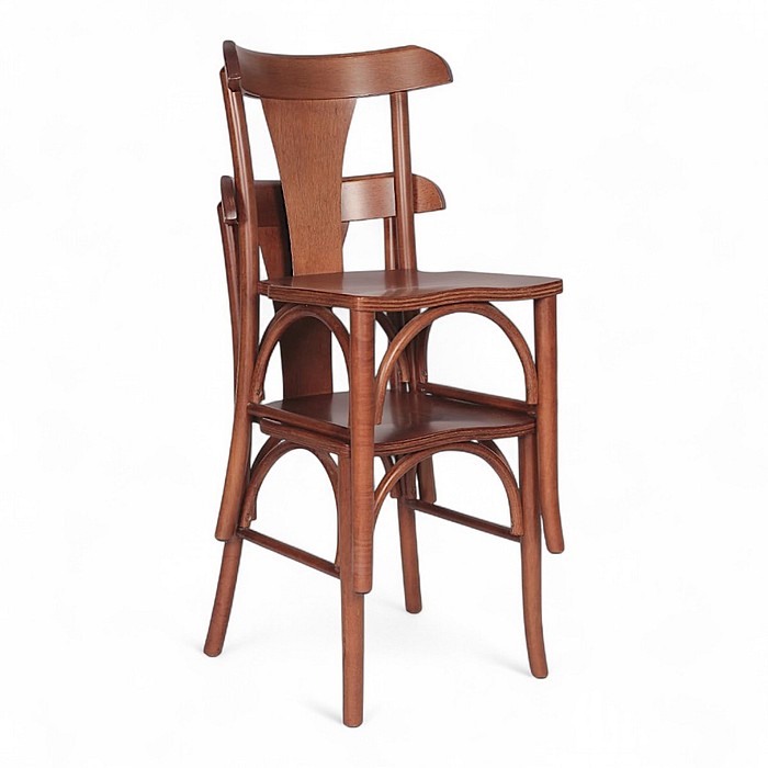 Cadeira Itália Empilhavel Madeira Maciça Resistente Castanho