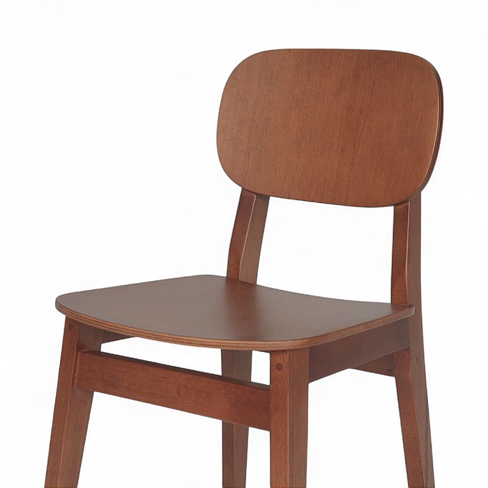 Cadeira Vila Rica Ergonomica em Madeira Maciça Castanho
