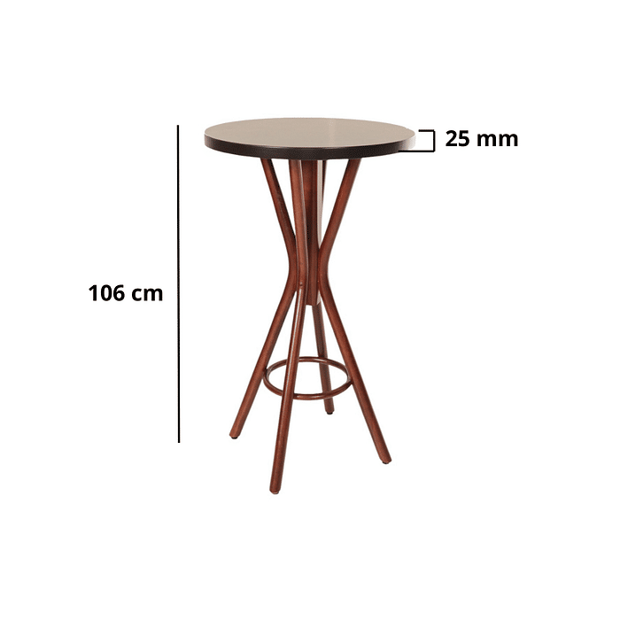 Mesa Alta França Tipo Bistrô em Madeira de Tauari cor Castanho