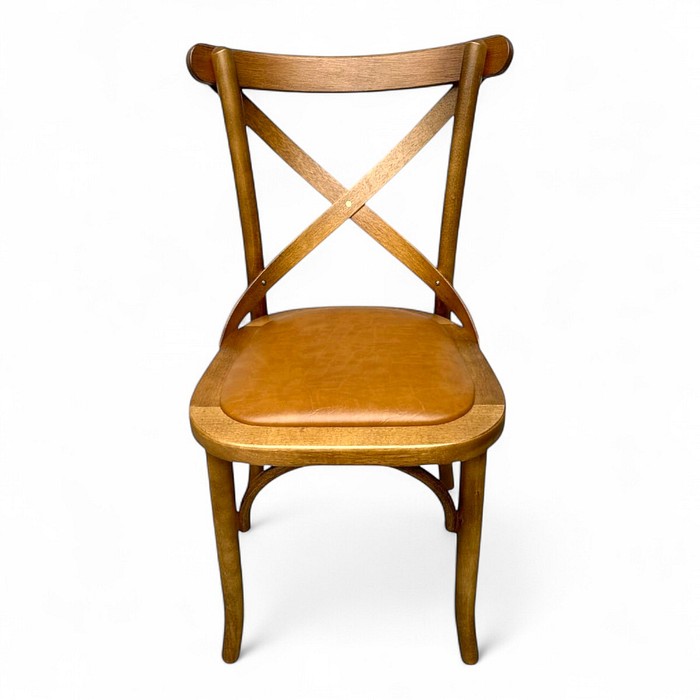 Cadeira Espanha Castanho Assento Em Madeira Maciça Estofado Itapema Camel