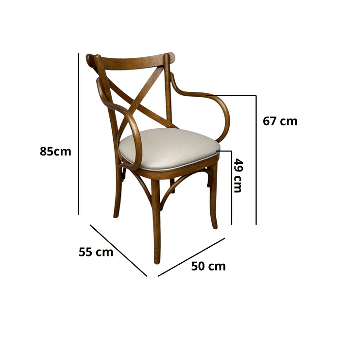 Cadeira Espanha Com Braços Castanho Estofado Facto Fendi